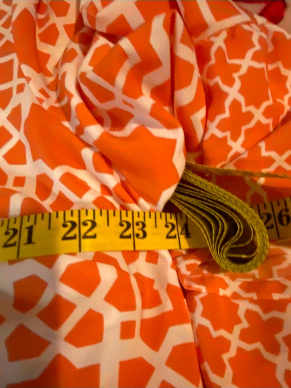 Ruby Rd. Orange and White Geometric Top - Picture 6 of 11